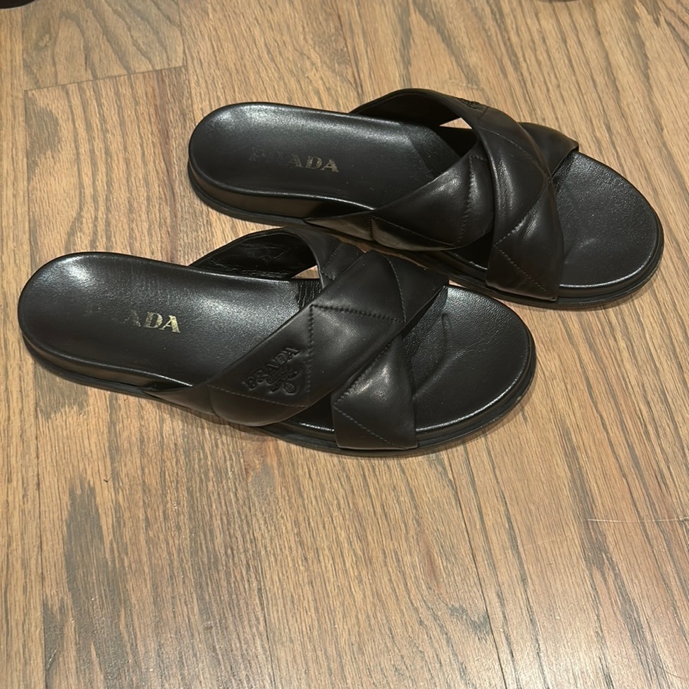 Prada Black Slides